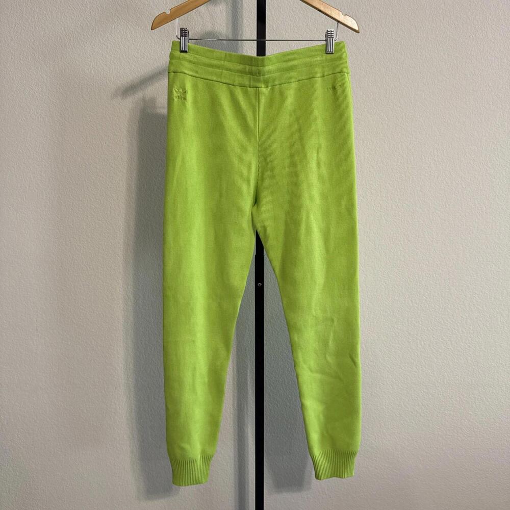 NWT Adidas X Ivy Park Lime Green Heavy Knit Ribbed Jogger Sweatpants - MED - Picture 8 of 12